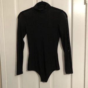 Tiger mist black sheer bodysuit NWOT